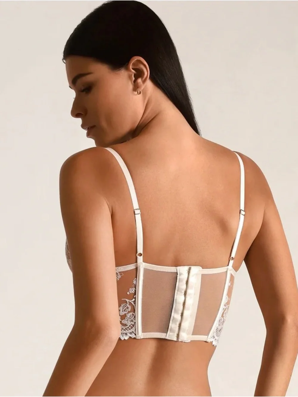 Kiki de Montparnasse Ivory White Sheer Bra Size S & Thong Size M New With Tags